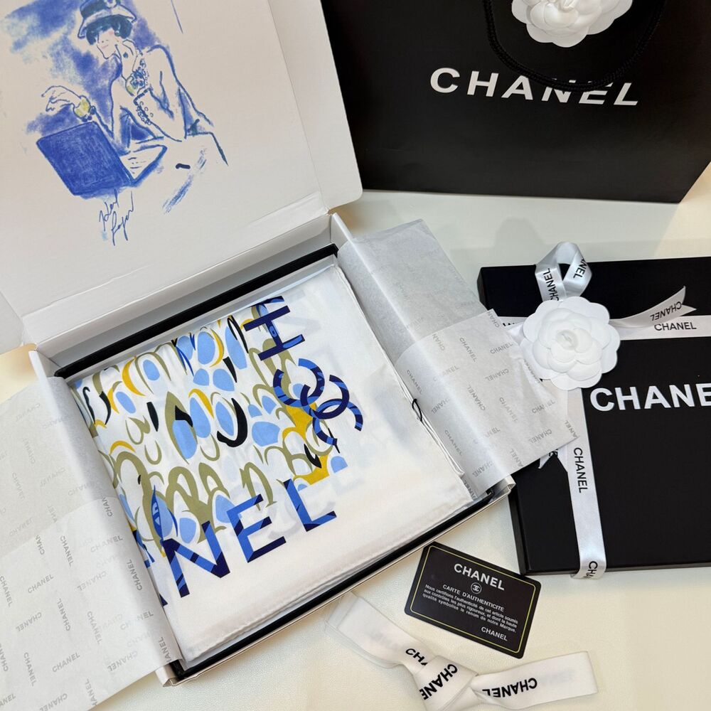 Chanel Printed Silk Scarf